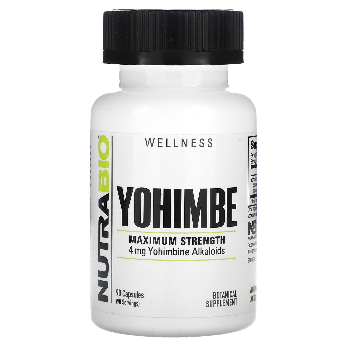 NutraBio-Yohimbe-100 mg-90 Capsules (100 mg per Capsule)