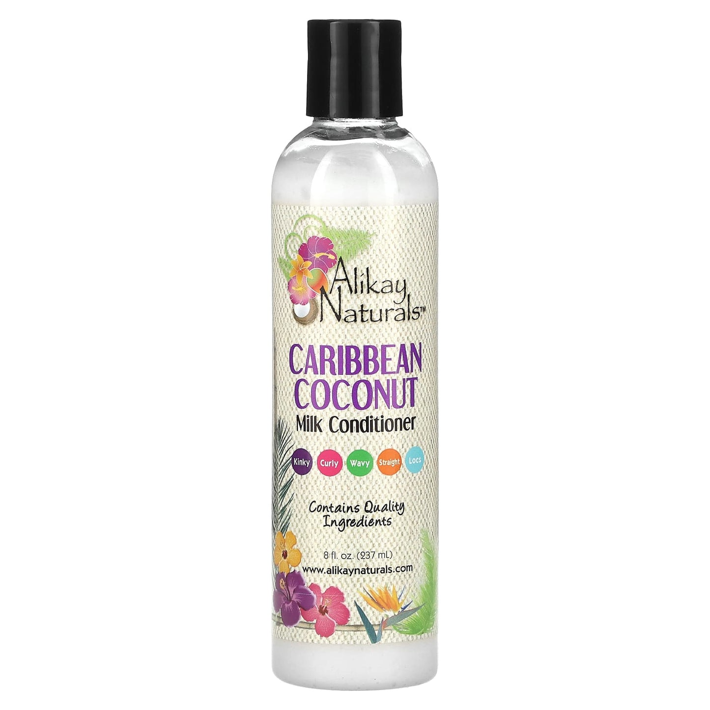 Alikay Naturals-Milk Conditioner-Caribbean Coconut-8 fl oz (237 ml)