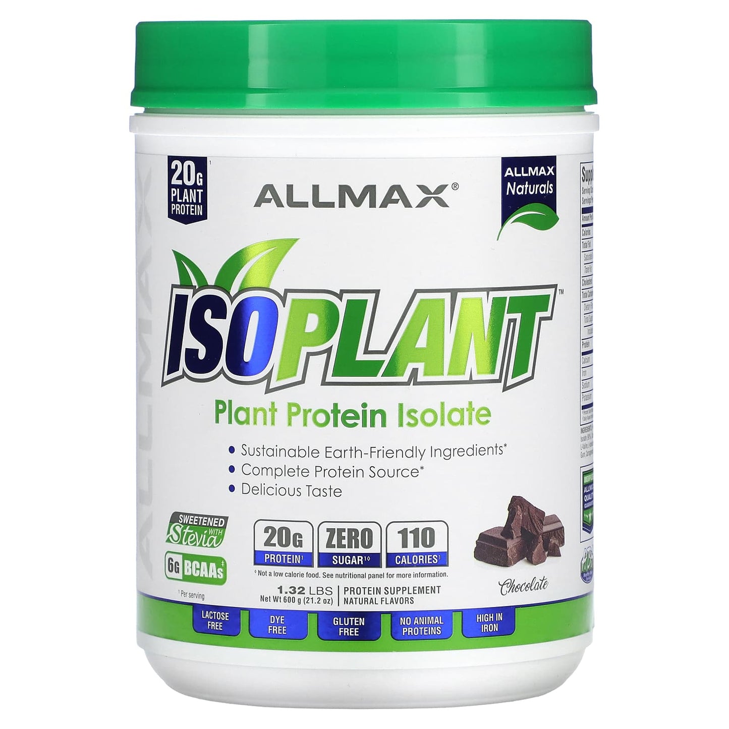 ALLMAX-ISOPLANT-Plant Protein Isolate-Chocolate-132 lbs (600 g)