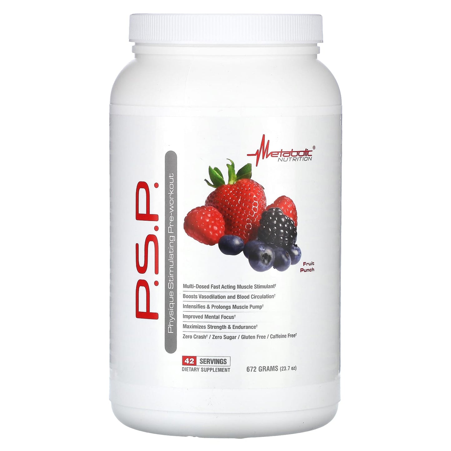 Metabolic Nutrition-P.S.P. Physique Stimulating Pre-Workout-Fruit Punch-23.7 oz (672 g)