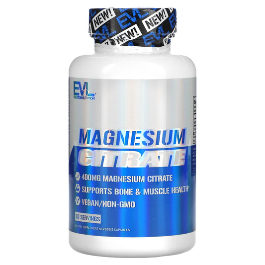 EVLution Nutrition-Magnesium Citrate-60 Veggie Capsules