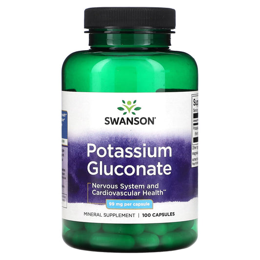 Swanson-Potassium Gluconate-99 mg-100 Capsules