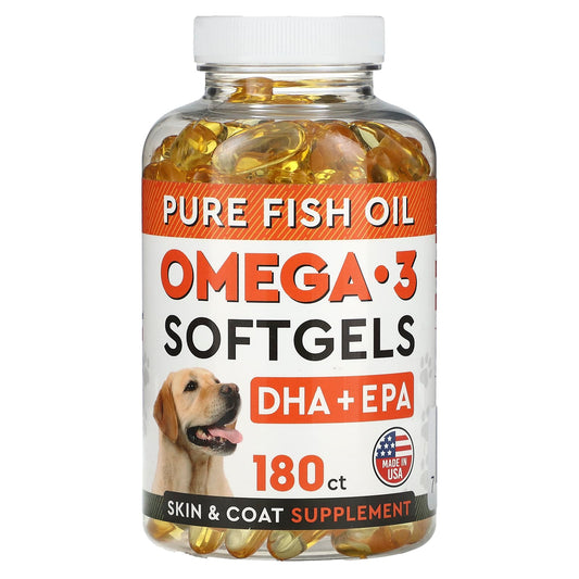 StrellaLab-Pure Fish Oil-Omega-3 Softgels-For Dogs-180 Softgels