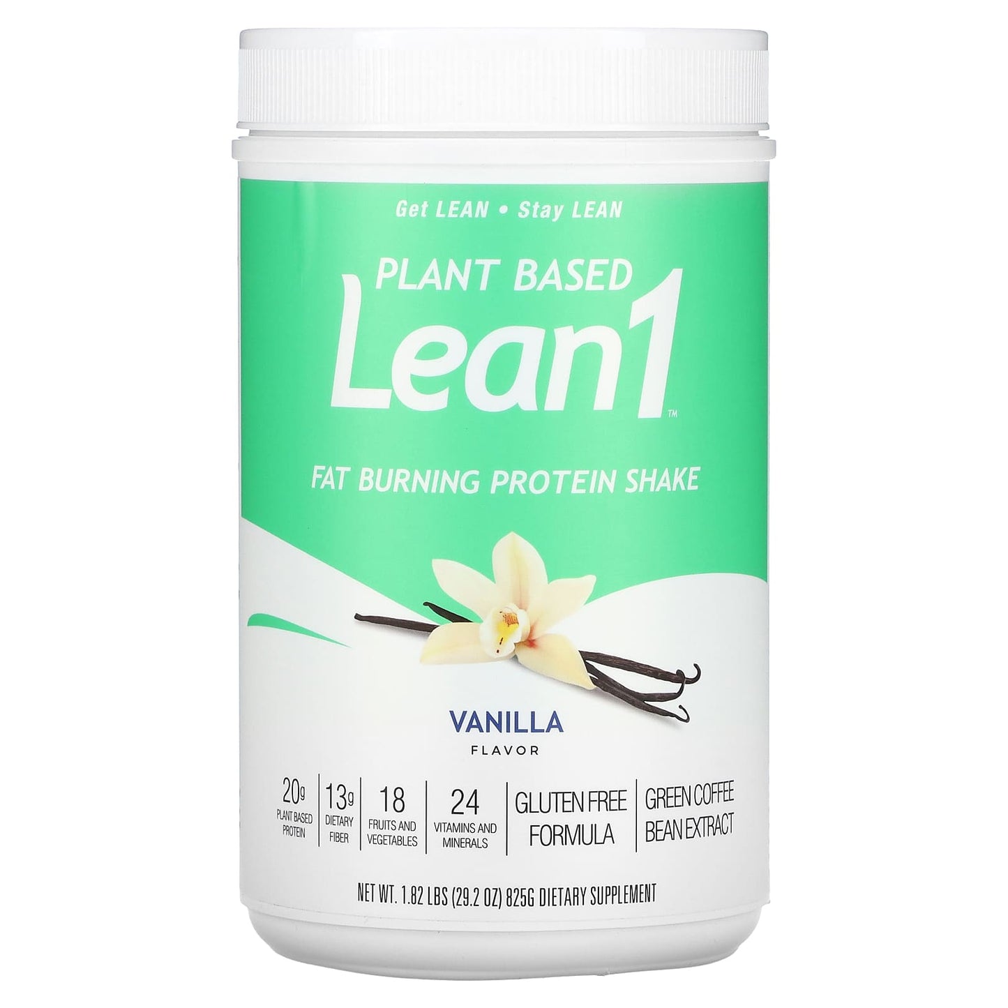 Lean1-Plant Based Fat Burning Protein Shake-Vanilla-1.82 lbs (825 g)