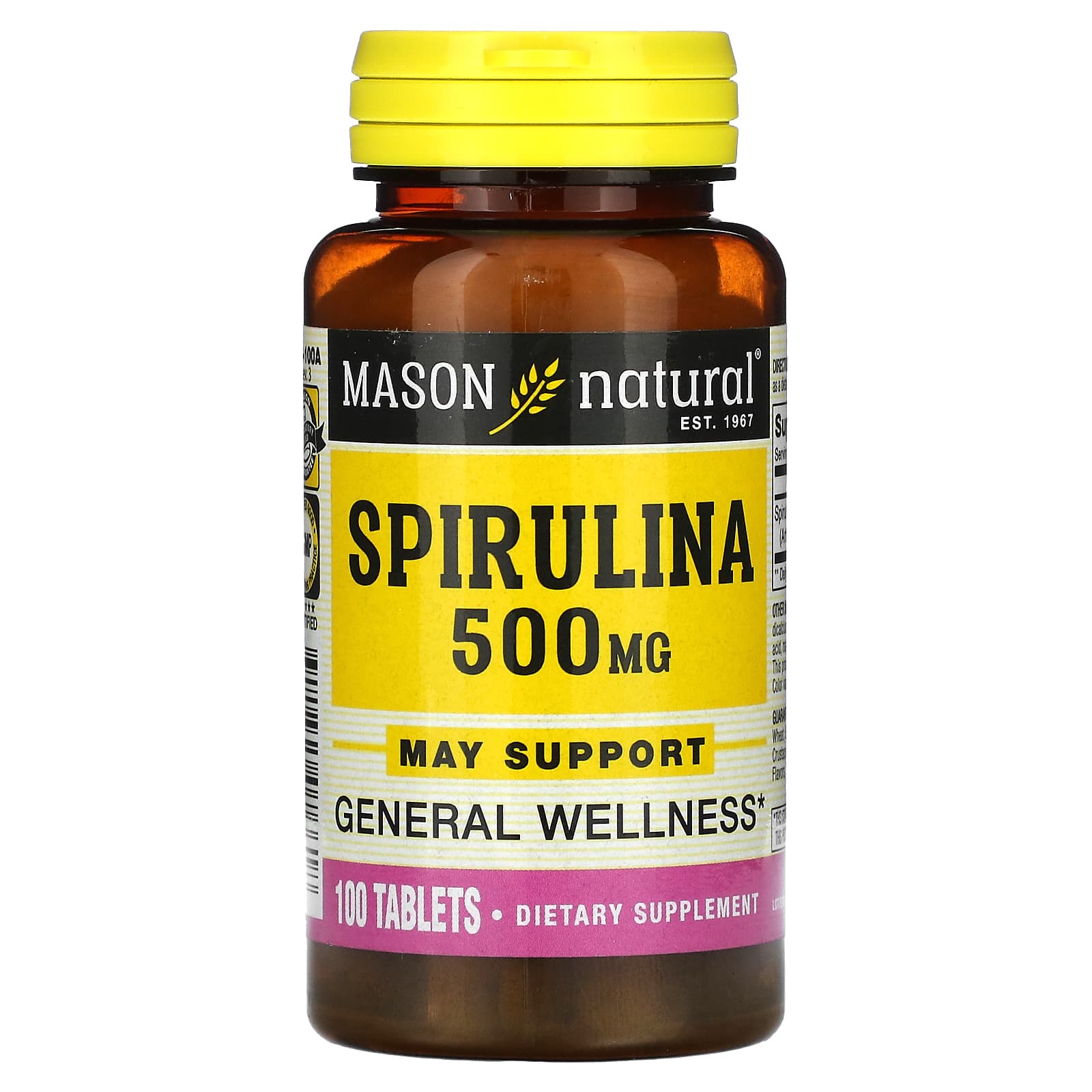 Mason Natural-Spirulina-500 mg-100 Tablets