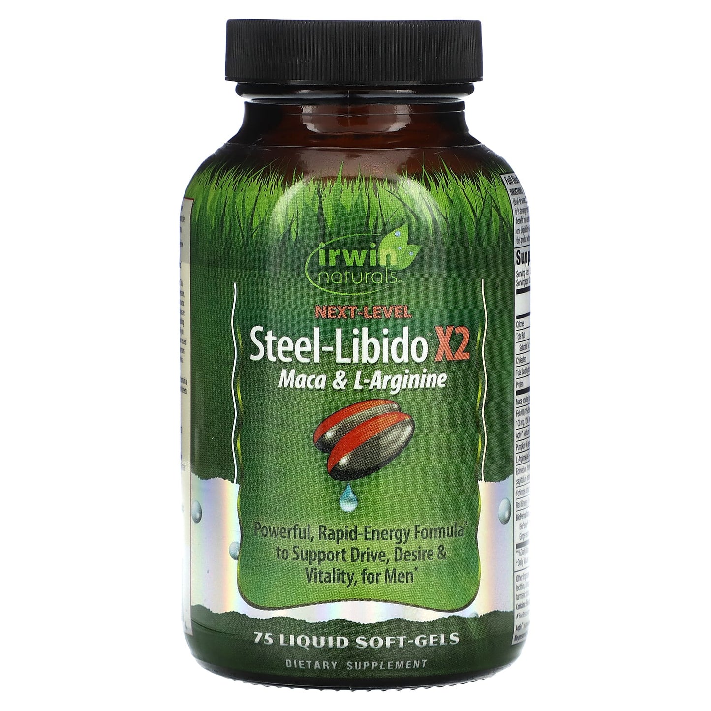 Irwin Naturals-Steel-Libido X2-Maca & L-Arginine-75 Liquid Soft-Gels