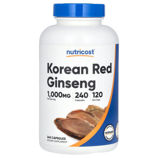 Nutricost-Korean Red Ginseng-1,000 mg-240 Capsules (500 mg Per Capsule)