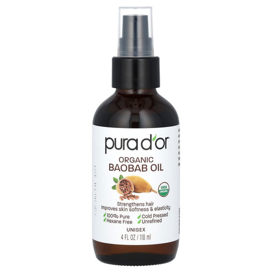 Pura D'or-Organic Baobab Oil-4 fl oz (118 ml)