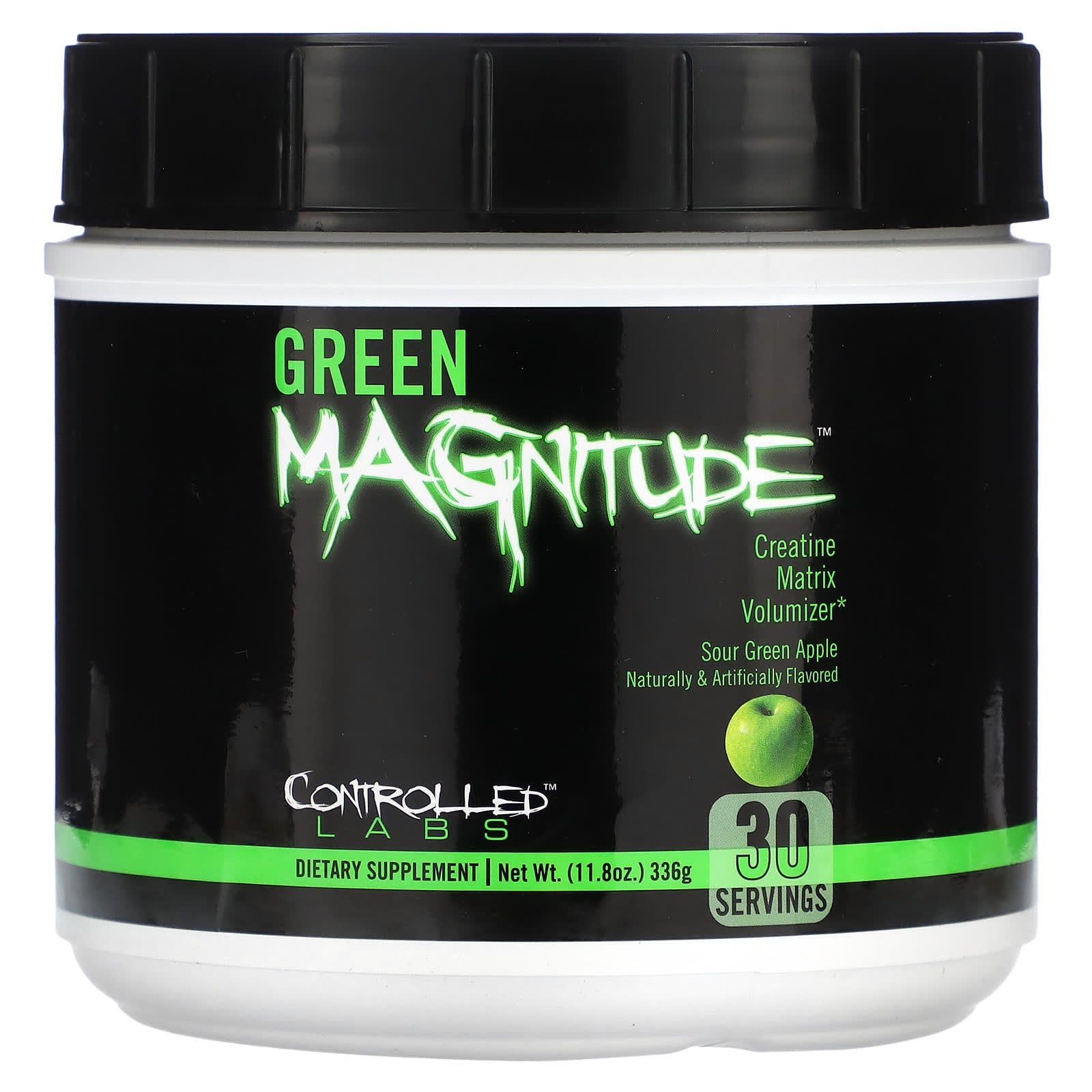 Controlled Labs-Green Magnitude-Creatine Matrix Volumizer-Sour Green Apple-11.8 oz (336 g)