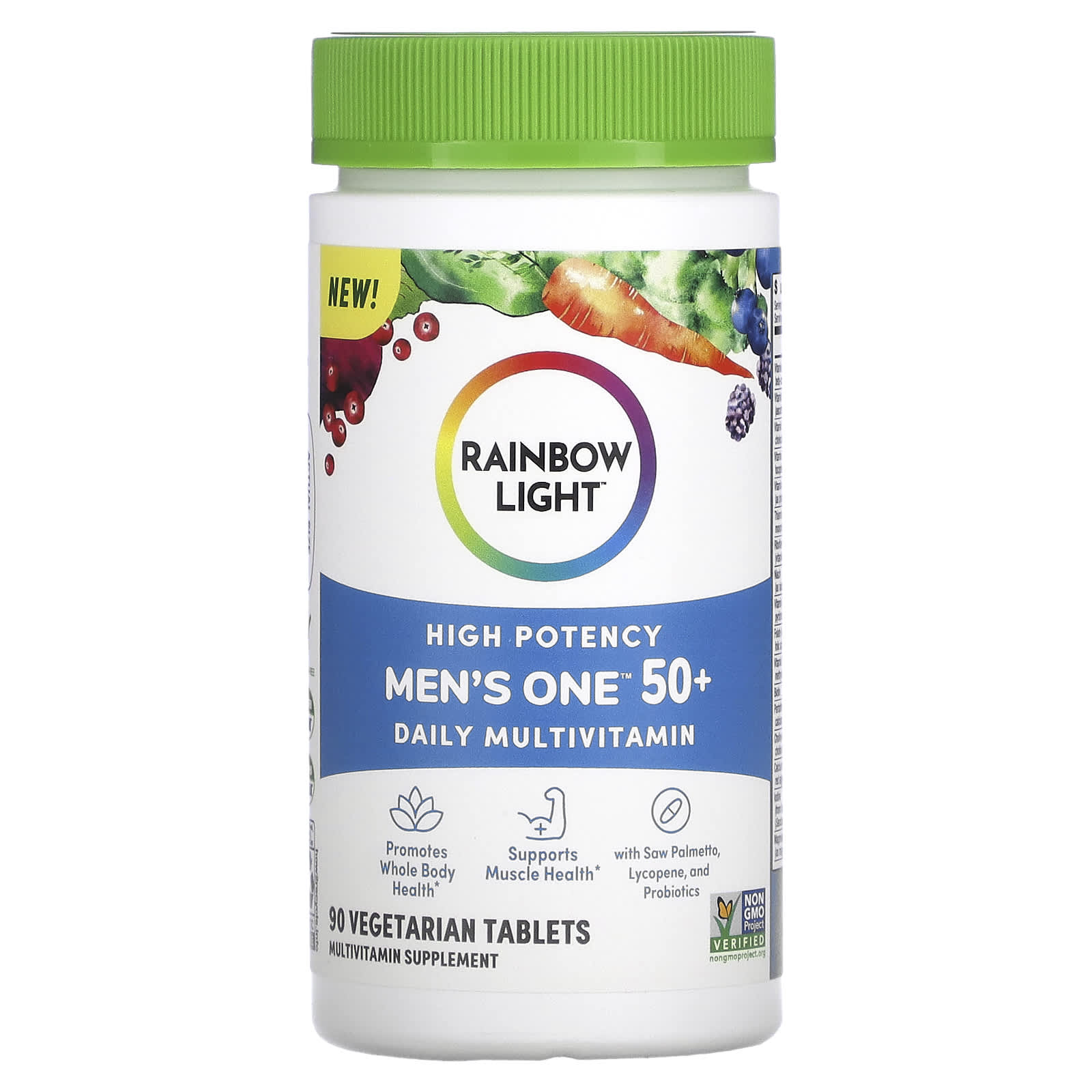 Rainbow Light-Men's One 50+ Daily Multivitamin-High Potency-90 Vegetarian Tablets