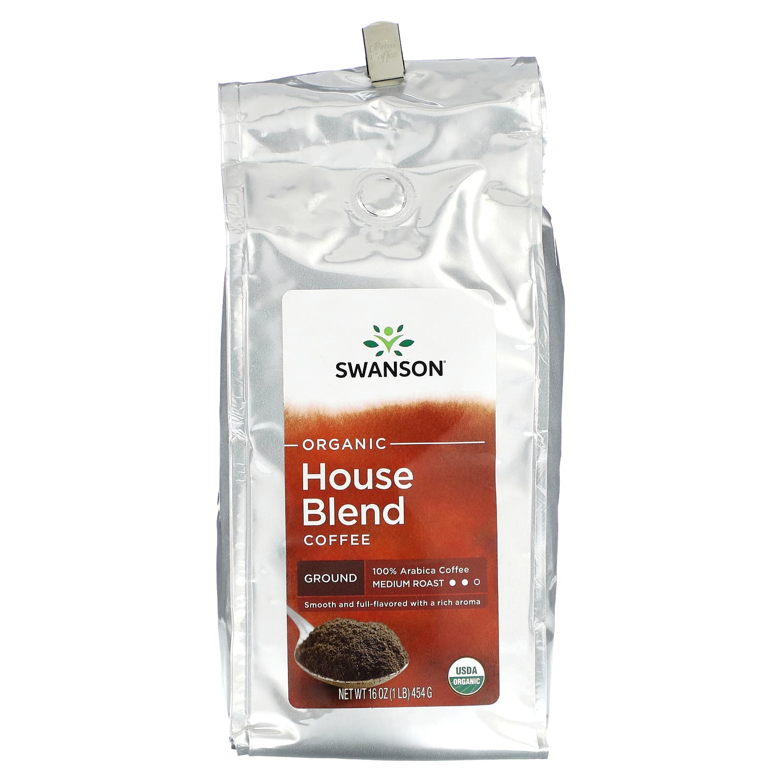 Swanson-Organic House Blend Coffee-Ground-Medium Roast-1 lb (454 g)