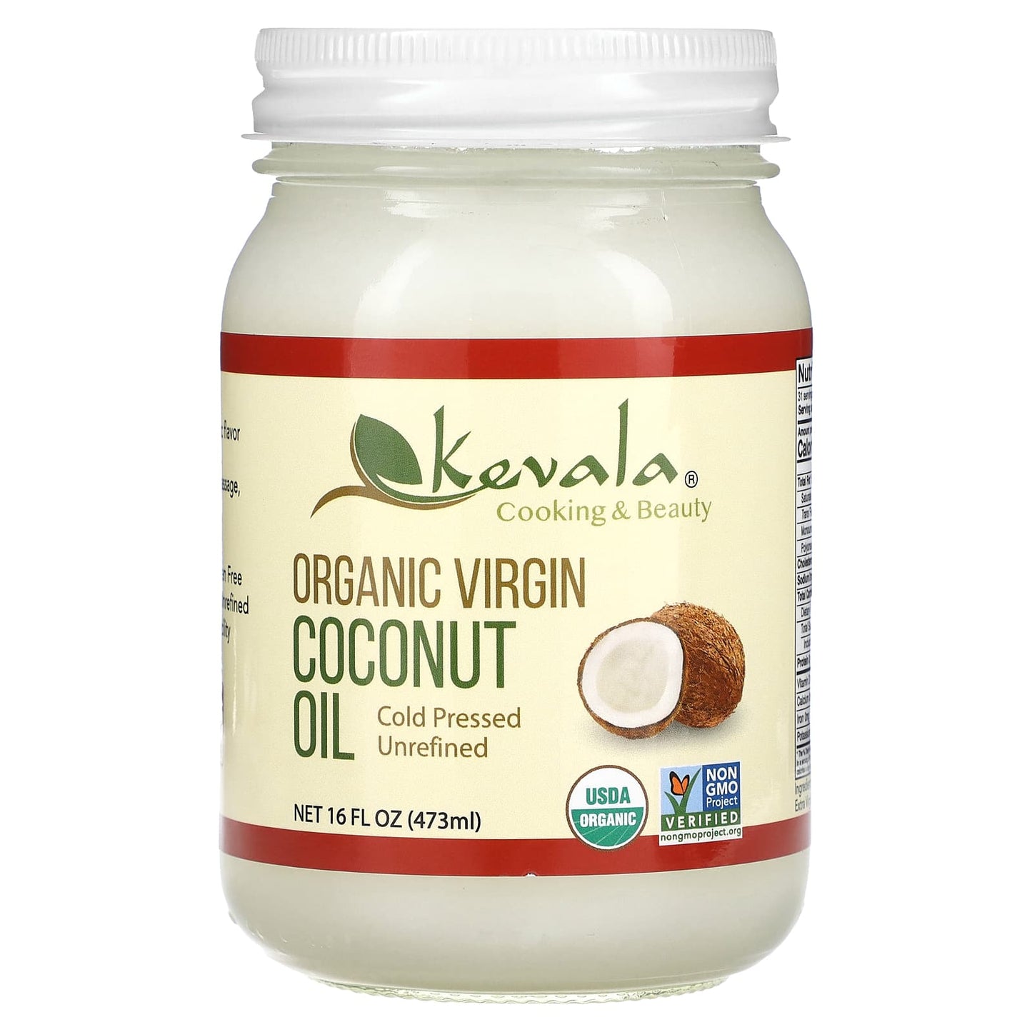 Kevala-Organic Virgin Coconut Oil-16 fl oz (473 ml)