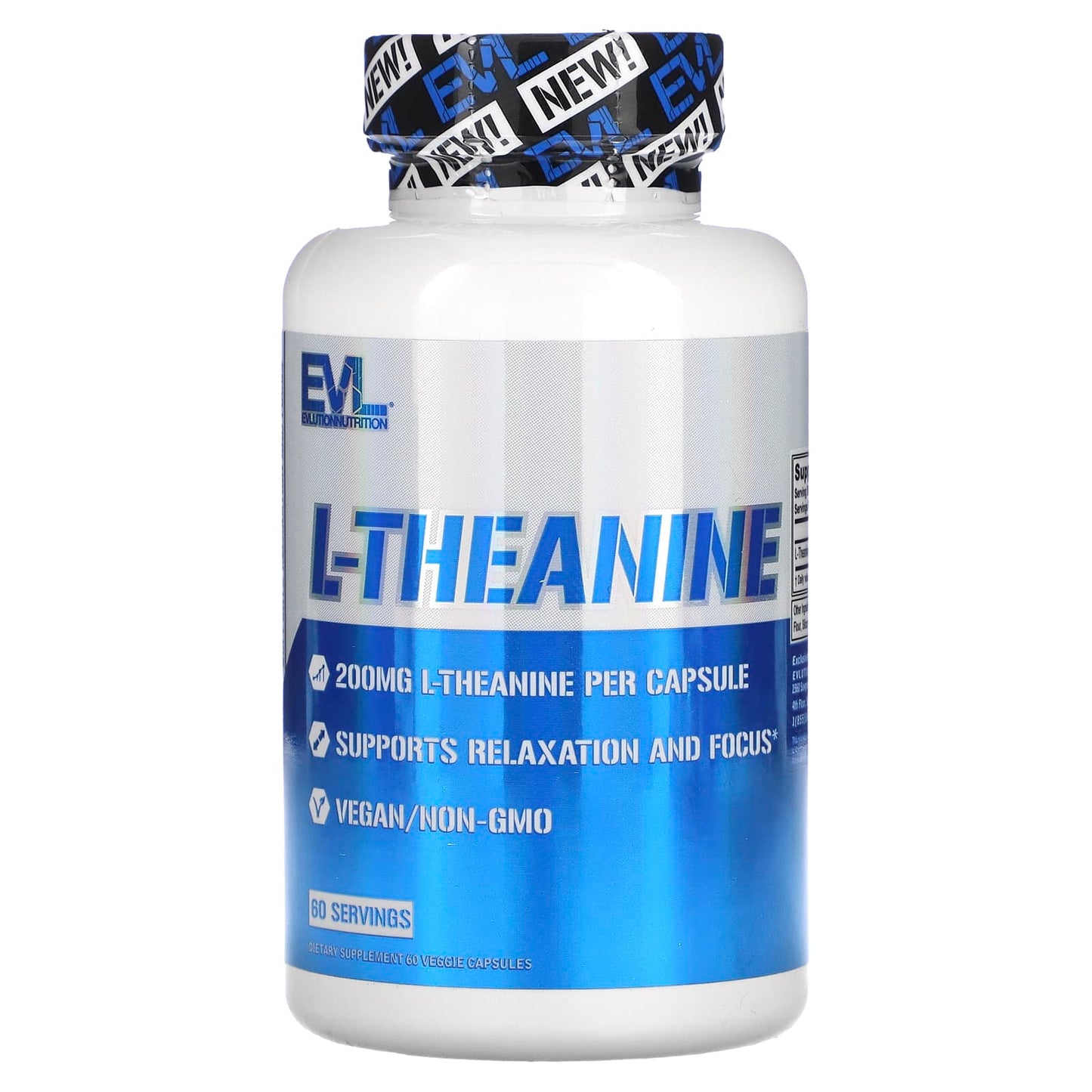 EVLution Nutrition-L-Theanine-200 mg-60 Veggie Capsules