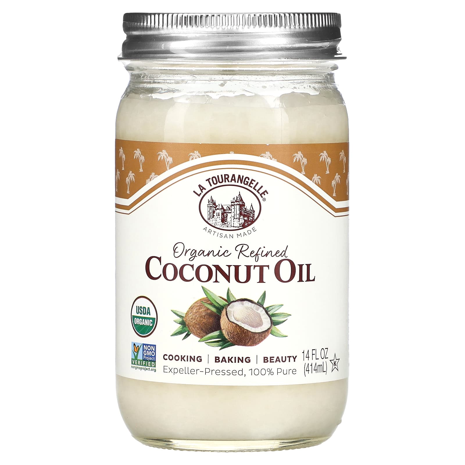 La Tourangelle-Organic Refined Coconut Oil-14 fl oz (414 ml)