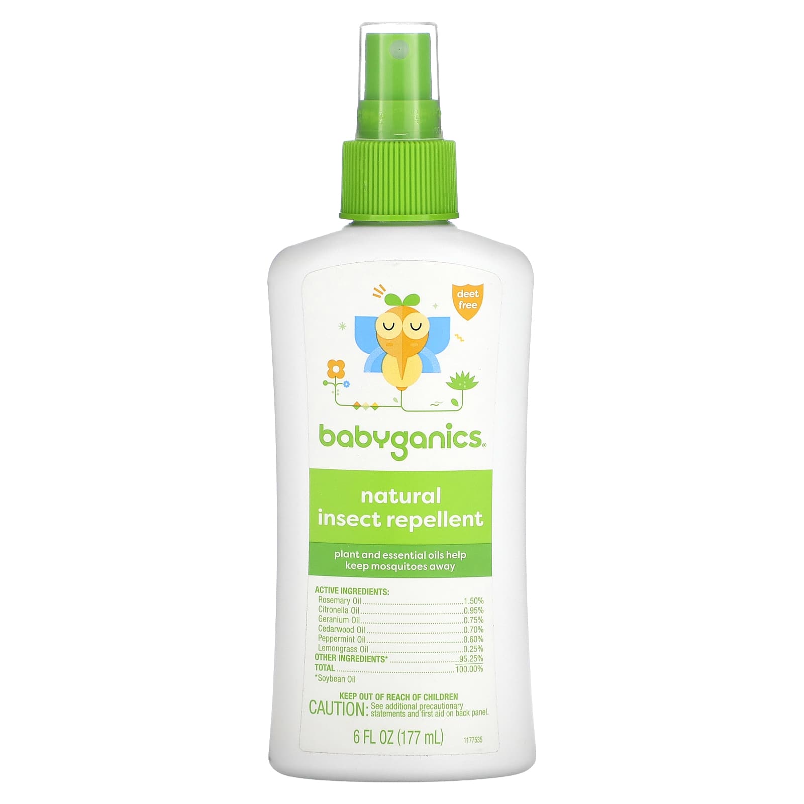 Babyganics-Natural Insect Repellent-6 fl oz (177 ml)