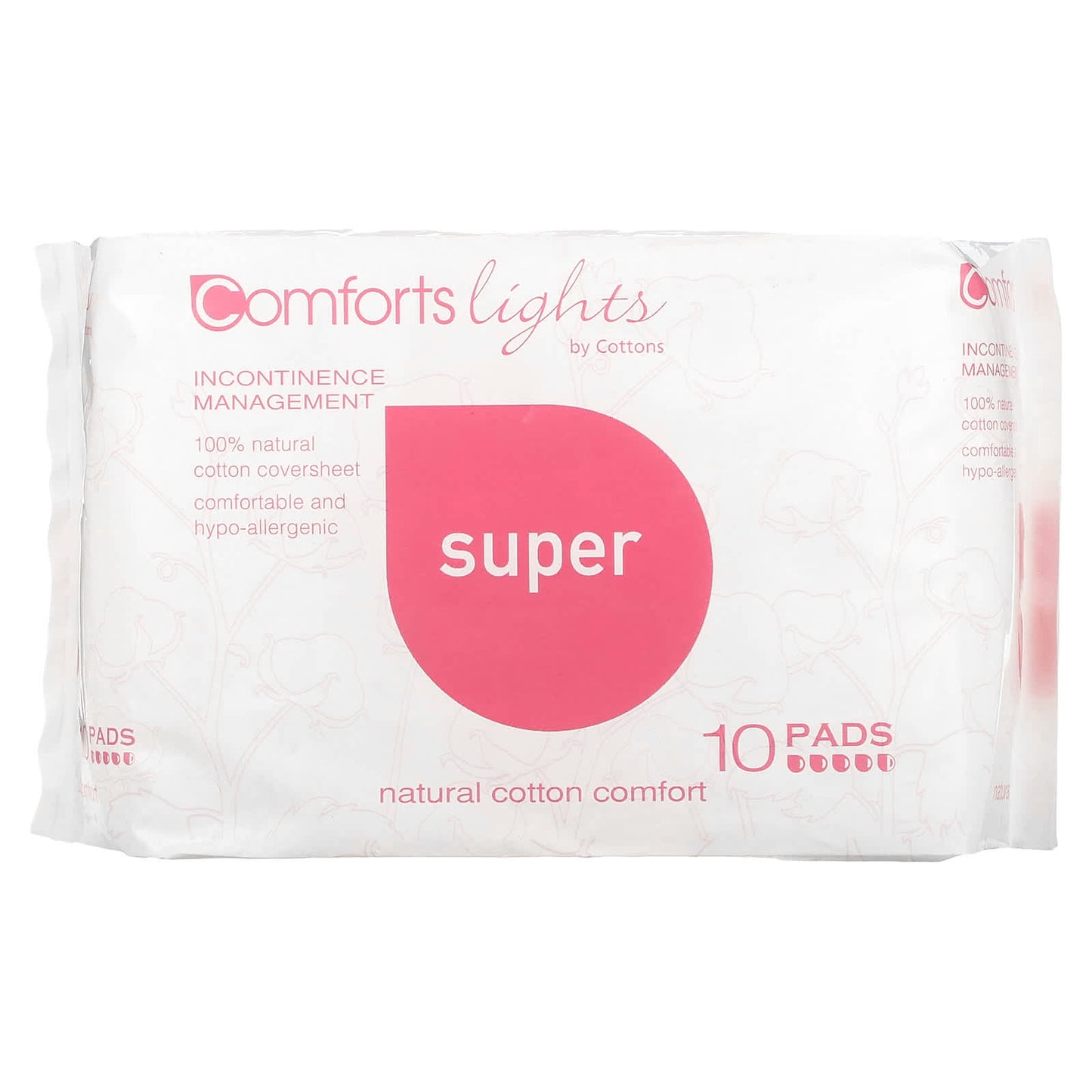 Cottons-Comforts Lights-Pads-Super-10 Pads