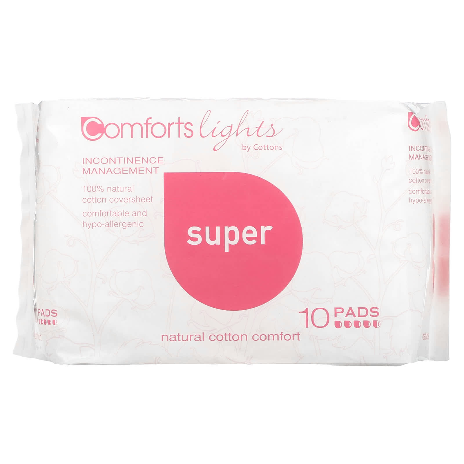 Cottons-Comforts Lights-Pads-Super-10 Pads