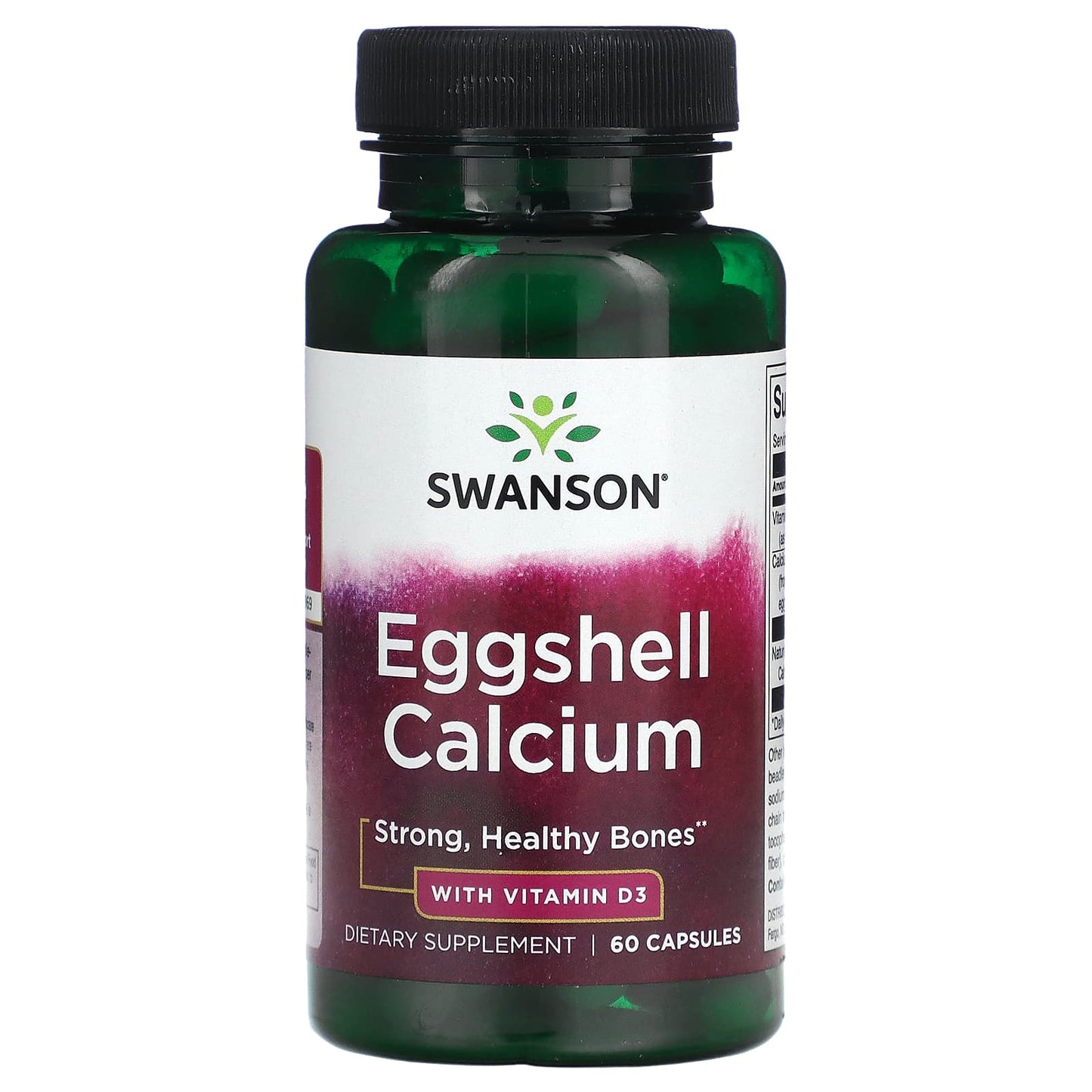 Swanson-Eggshell Calcium with Vitamin D3-60 Capsules