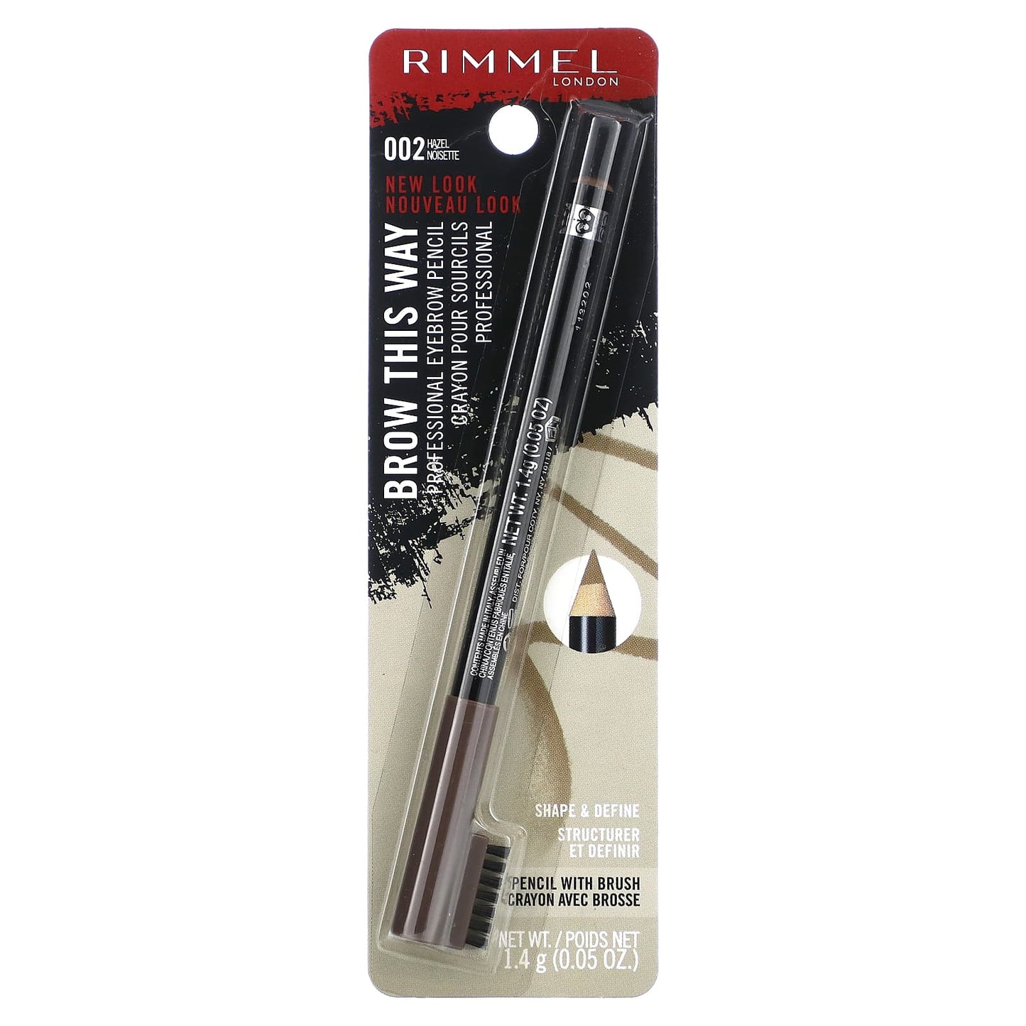 Rimmel London, Professional Eyebrow Pencil, 002 Hazel, 0.05 oz (1.4 g)