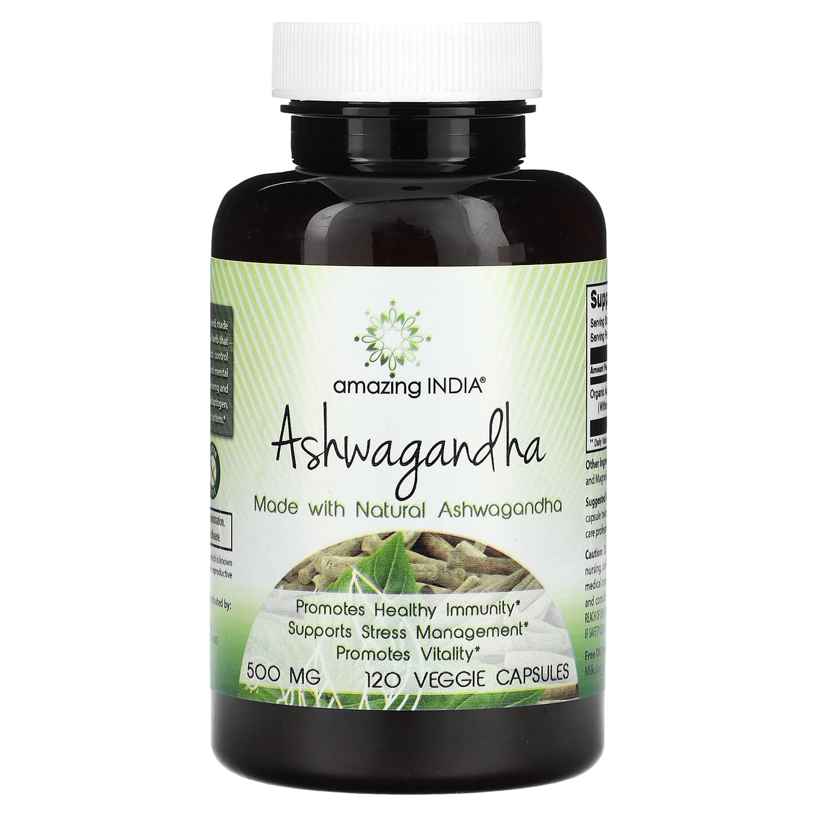 Amazing India-Ashwagandha-500 mg-120 Veggie Capsules