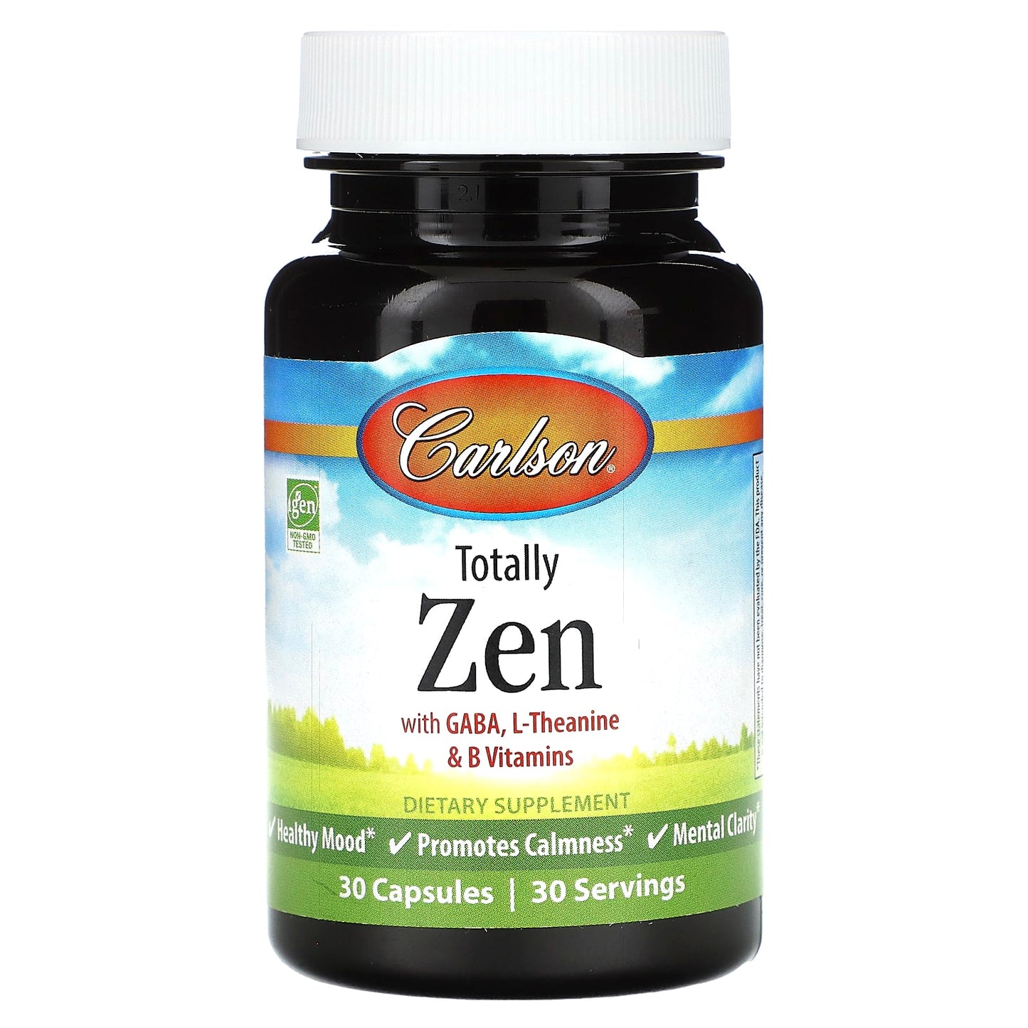 Carlson-Totally Zen with GABA-L-Theanine & B Vitamins-30 Capsules