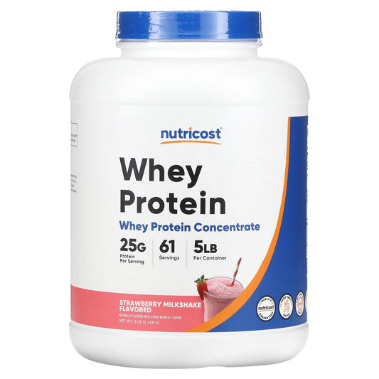 Nutricost-Whey Protein Concentrate-Strawberry Milkshake-5 lb (2,268 g)