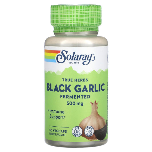 Solaray-True Herbs-Black Garlic-Fermented-500 mg-50 VegCaps