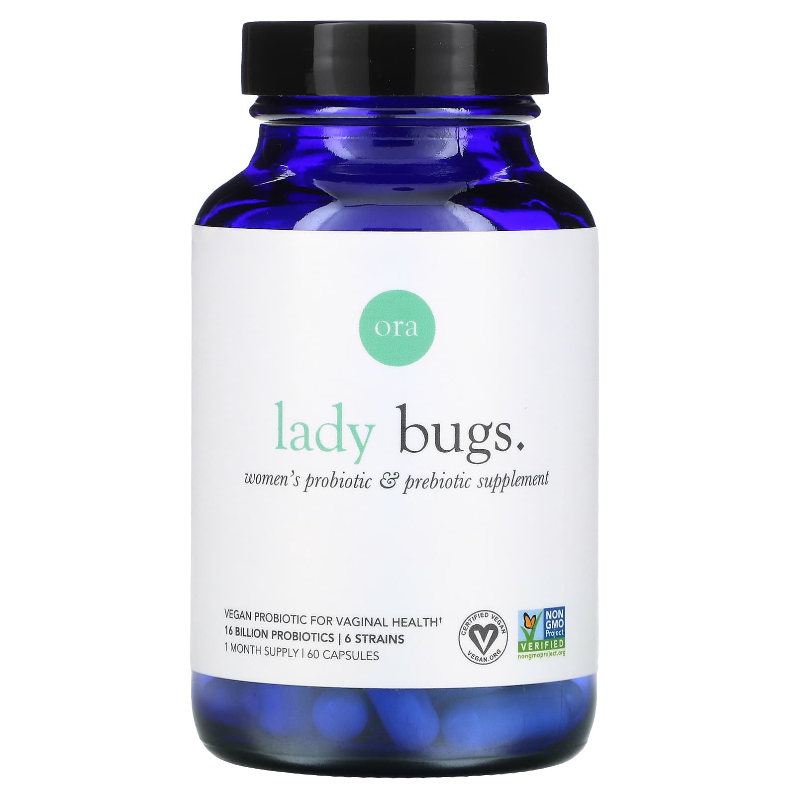 Ora-Lady Bugs-Women's Probiotic & Prebiotic Supplement-60 Capsules