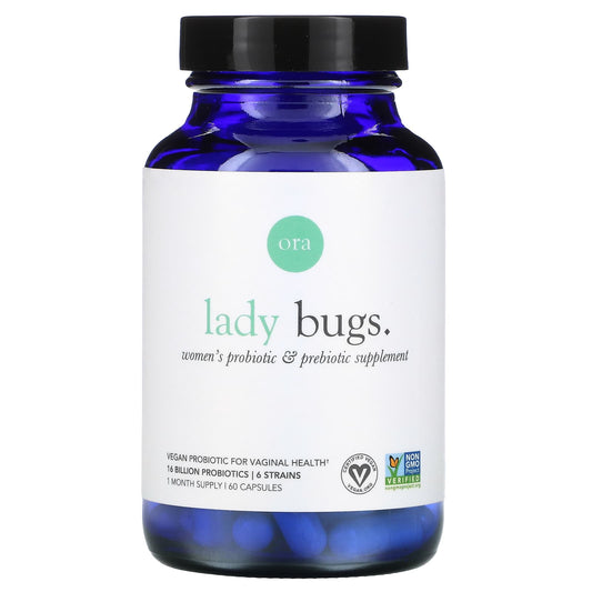 Ora-Lady Bugs-Women's Probiotic & Prebiotic Supplement-60 Capsules