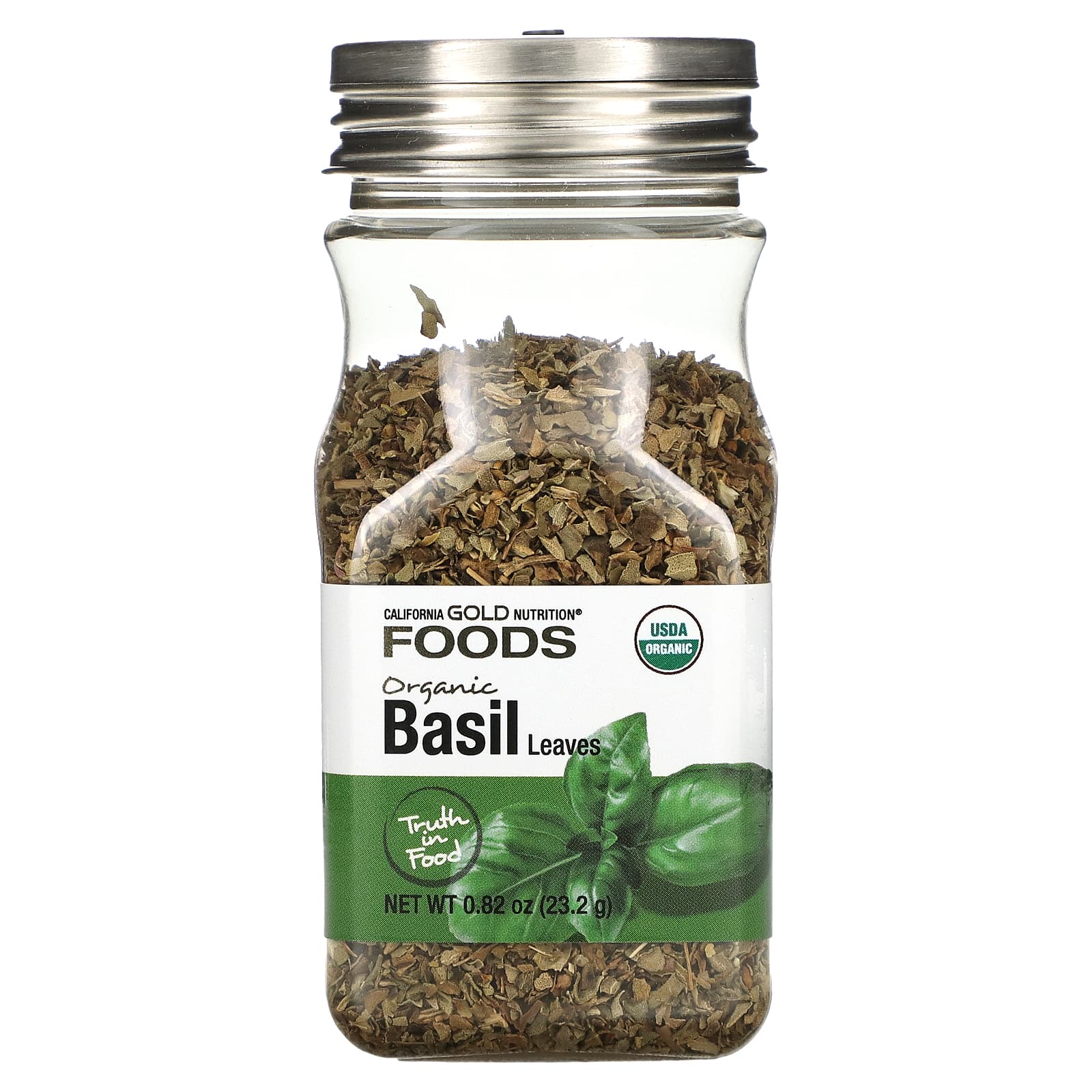 California Gold Nutrition-FOODS - Organic Basil Leaves-0.82 oz (23.2 g)