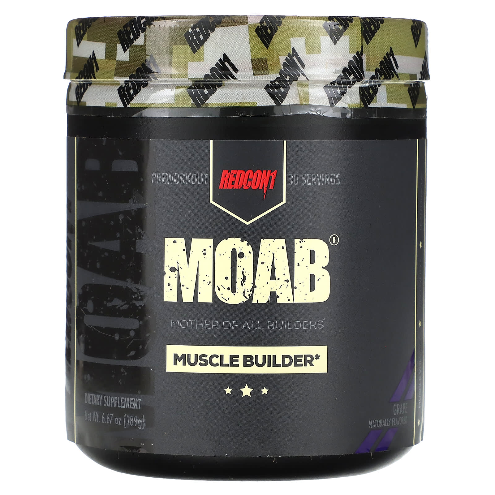 Redcon1-Moab-Muscle Builder-Preworkout-Grape-6.67 oz (189 g)