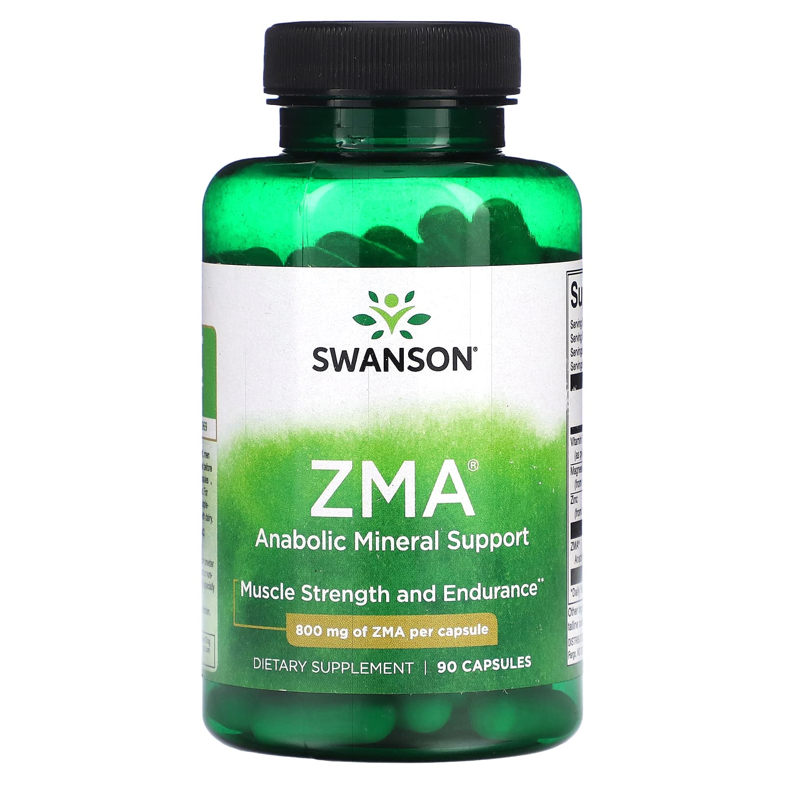 Swanson-ZMA-Anabolic Mineral Support-800 mg-90 Capsules