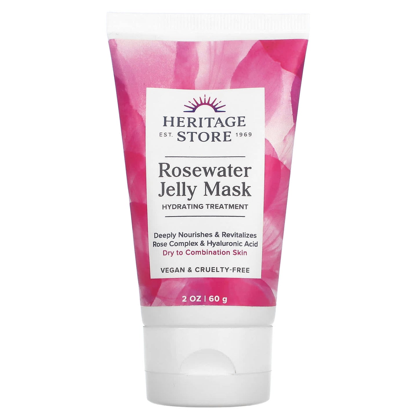 Heritage Store-Rosewater Jelly Mask-Dry to Combination Skin-2 oz (60 g)