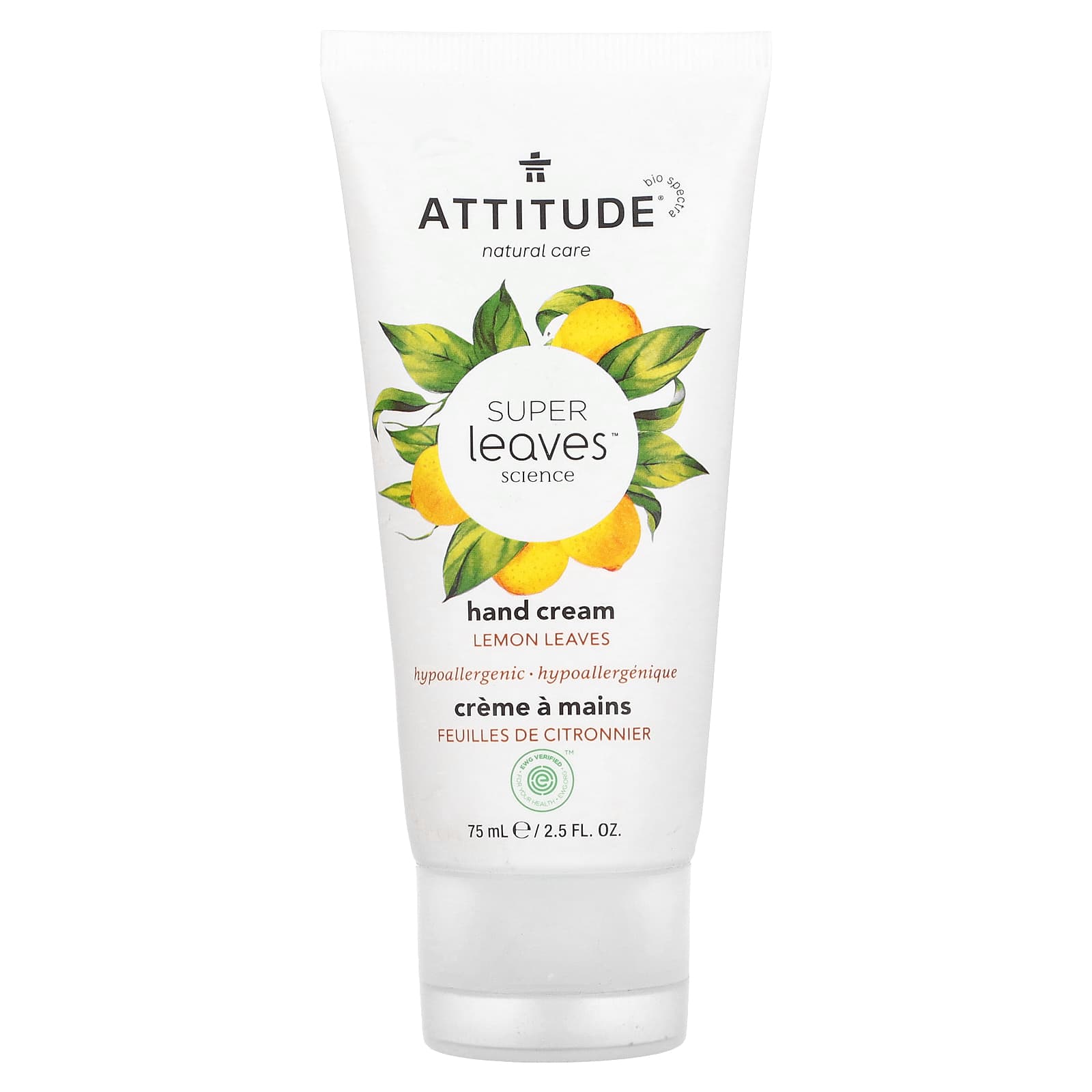 ATTITUDE-Super Leaves Science-Hand Cream-Lemon Leaves-2.5 fl oz (75 ml)