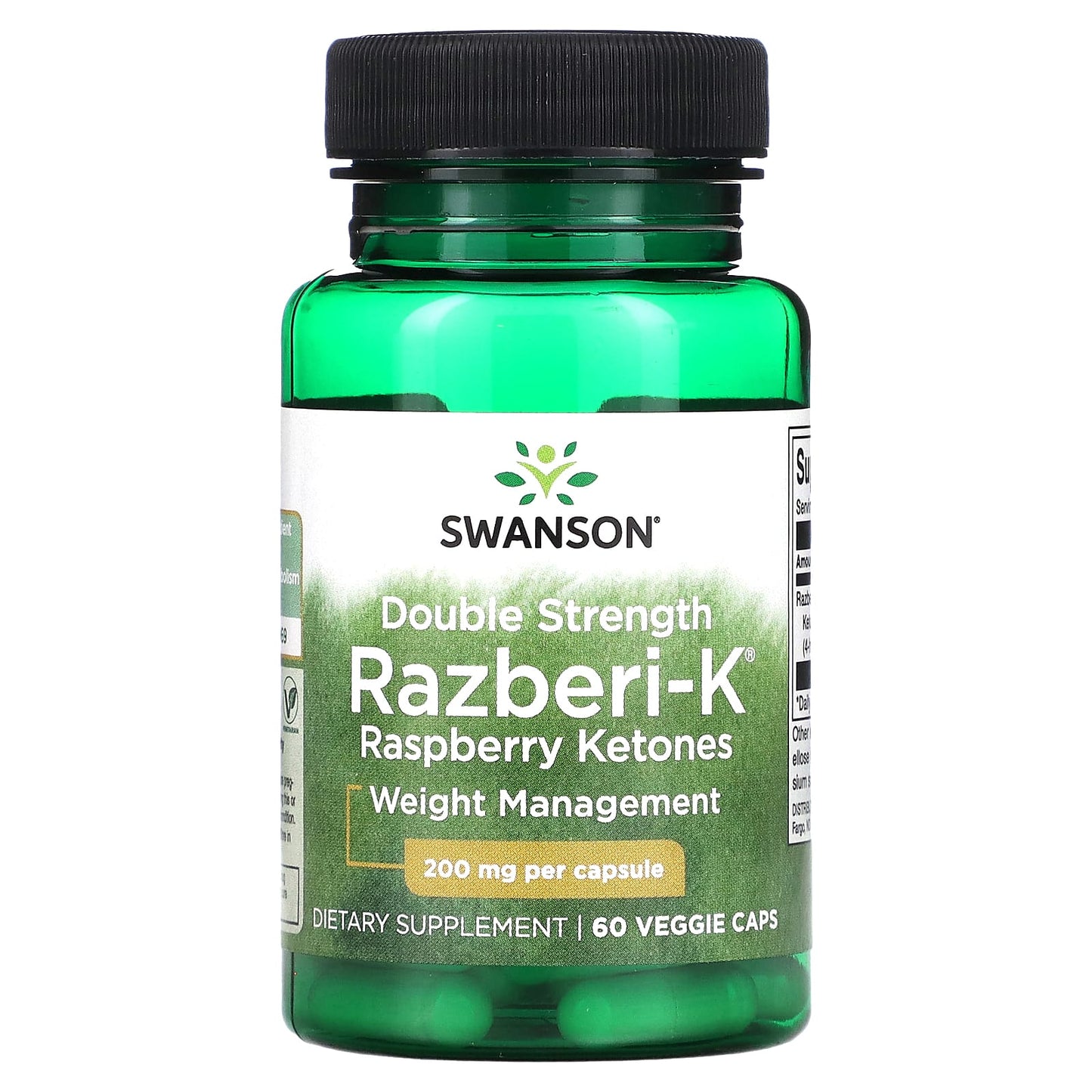 Swanson-Double Strength Razberi-K-Raspberry Ketones-200 mg-60 Veggie Caps