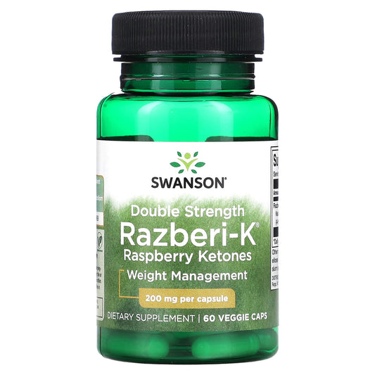 Swanson-Double Strength Razberi-K-Raspberry Ketones-200 mg-60 Veggie Caps