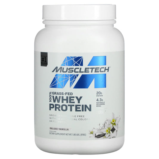 MuscleTech-Grass-Fed 100% Whey Protein-Deluxe Vanilla-1.8 lbs (816 g)