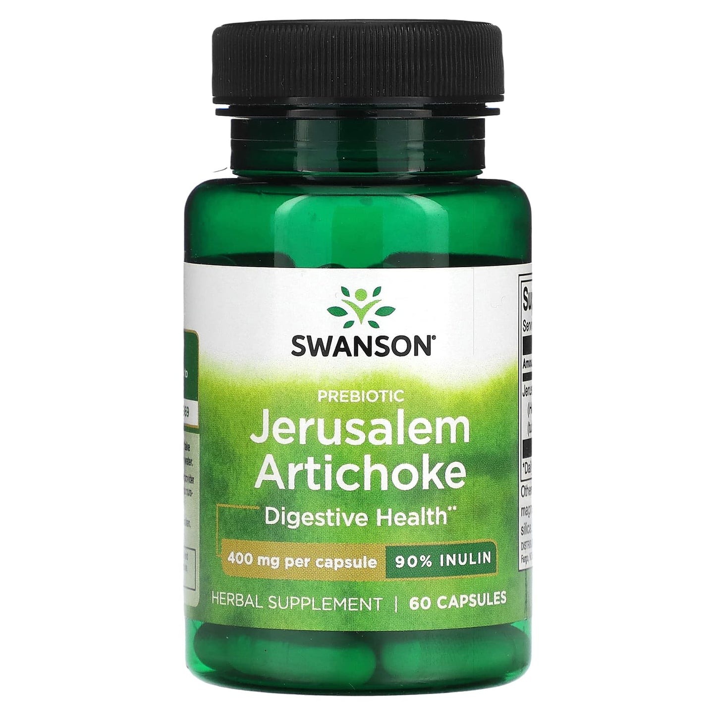 Swanson-Prebiotic Jerusalem Artichocke-400 mg-60 Capsules