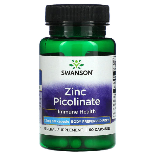 Swanson-Zinc Picolinate-22 mg-60 Capsules