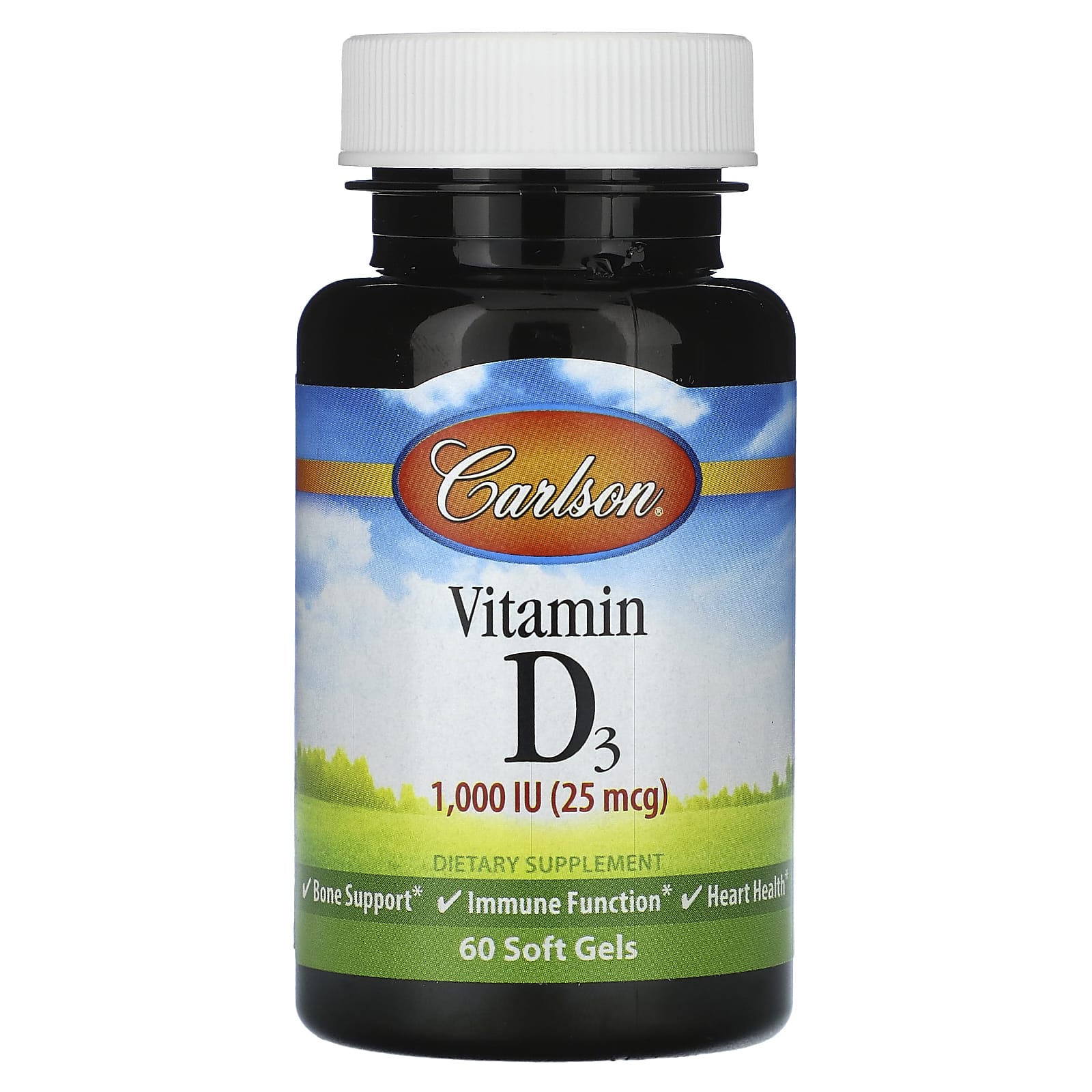 Carlson-Vitamin D3-25 mcg (1,000 IU)-60 Soft Gels