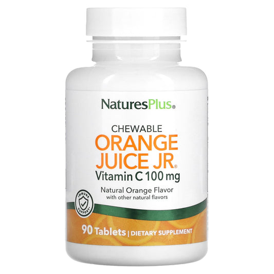 NaturesPlus-Chewable Orange Juice Jr-Vitamin C-Natural Orange-100 mg-90 Tablets