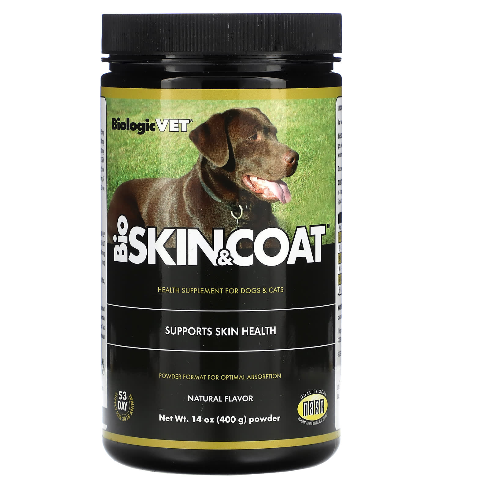 Flora-BiologicVet-BioSkin & Coat-For Dogs and Cats-Natural-14 oz (400 g)