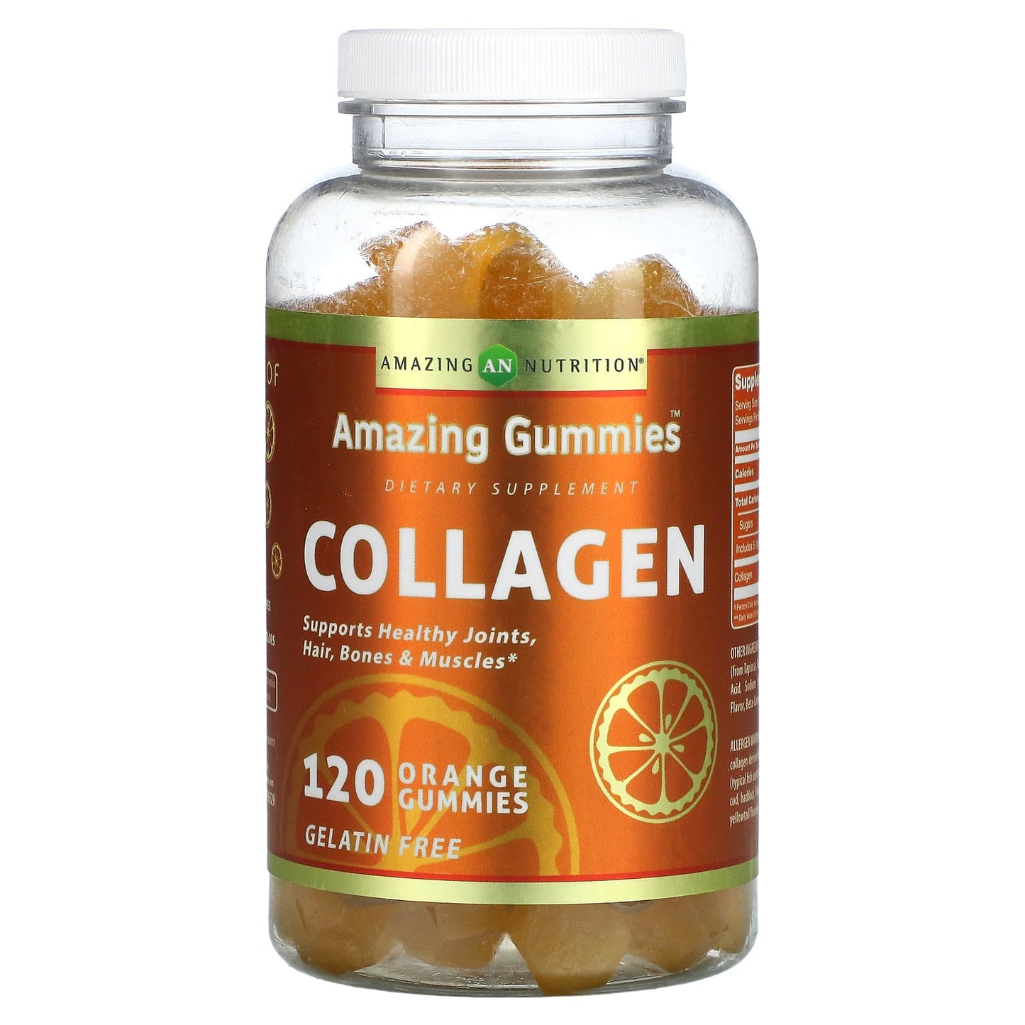 Amazing Nutrition-Amazing Gummies-Collagen-Orange-120 Gummies