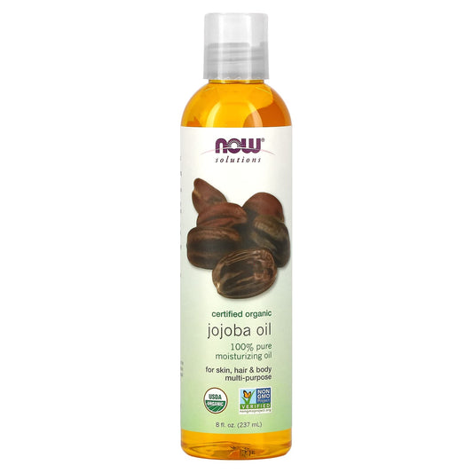 NOW Foods-Solutions-Organic Jojoba Oil-8 fl oz (237 ml)