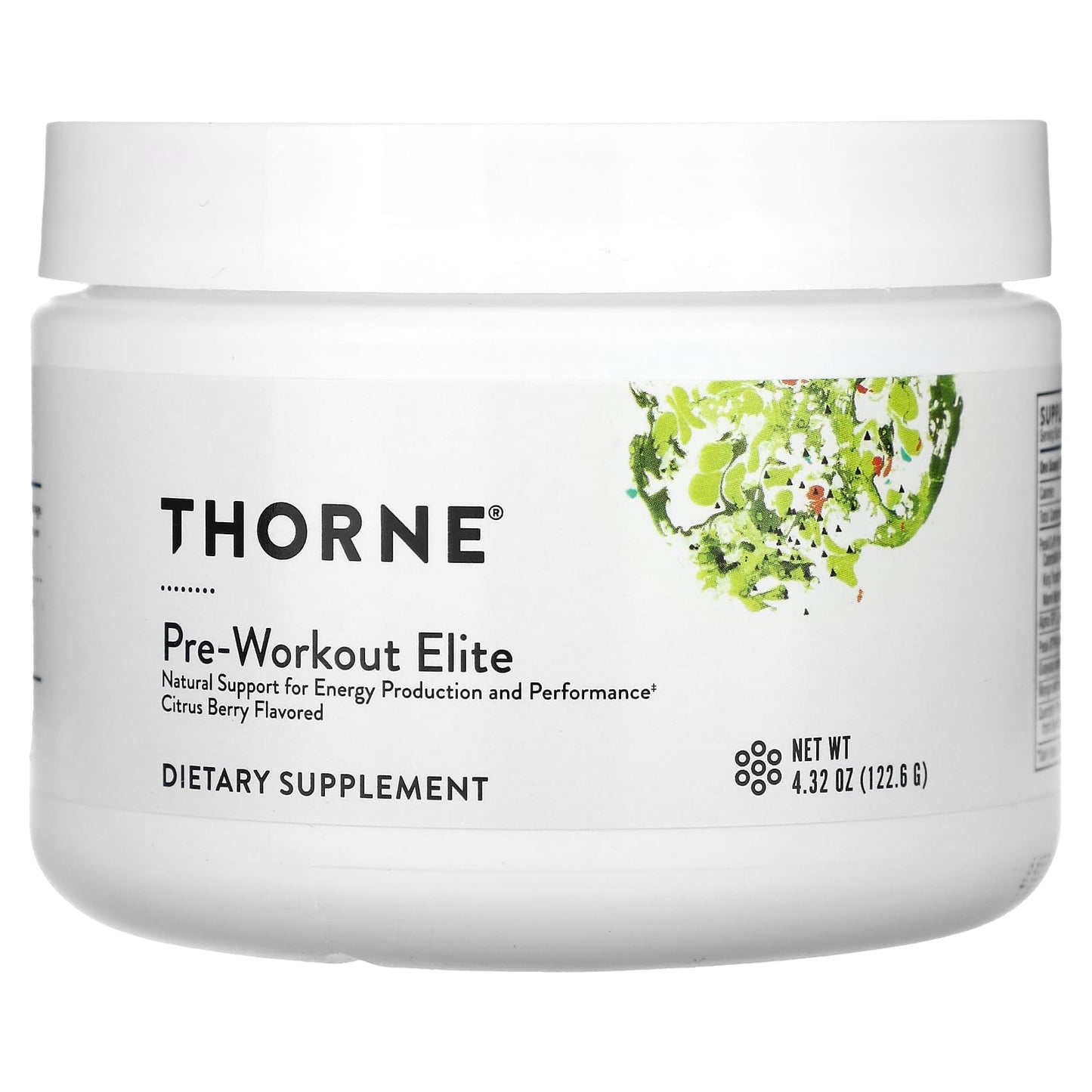 Thorne-Pre-Workout Elite-Citrus Berry-4.32 oz (122.6 g)