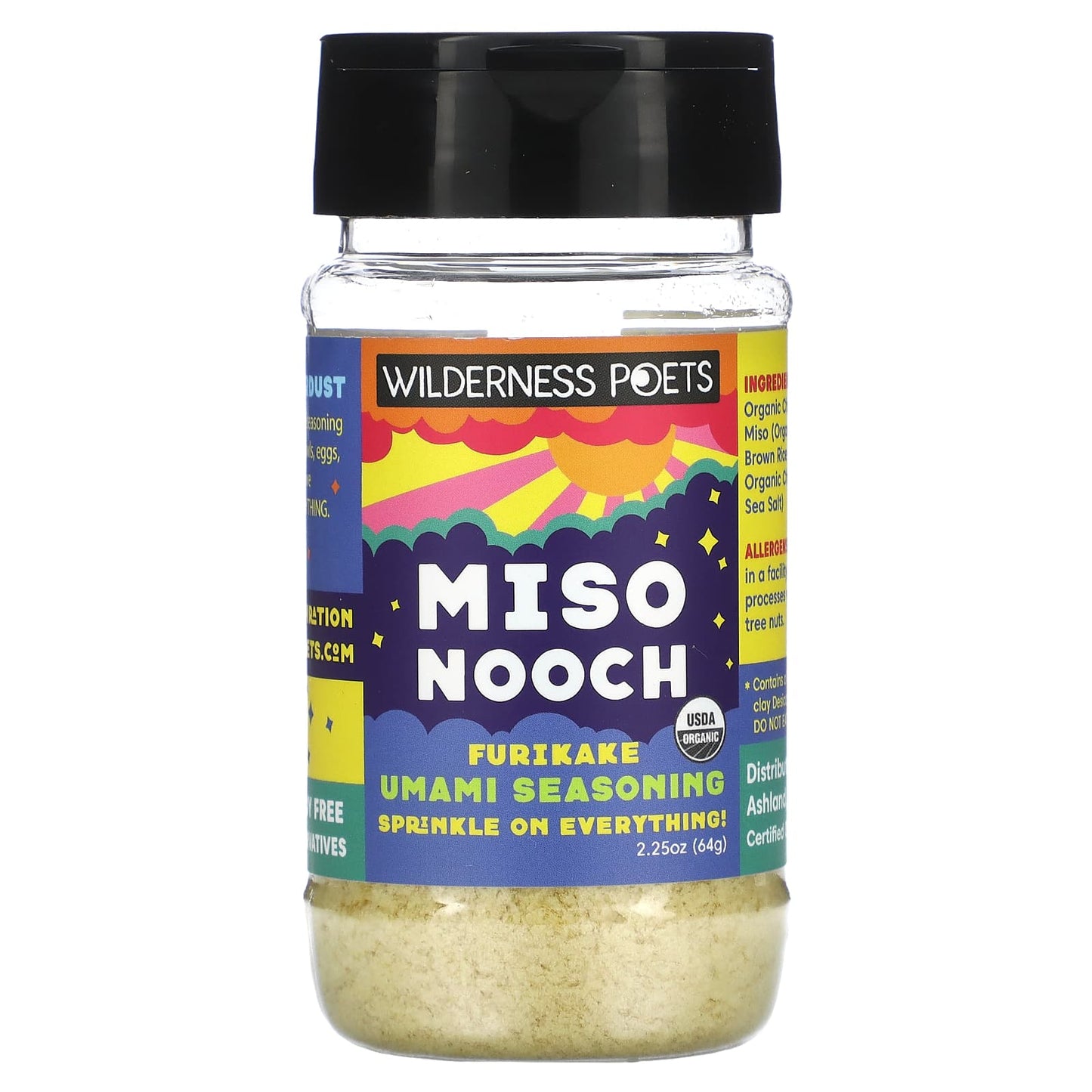 Wilderness Poets-Organic Miso Nooch-Furikake Umami Seasoning-2.25 oz (64 g)