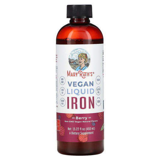 MaryRuth's-Vegan Liquid Iron-Berry-15.22 fl oz (450 ml)