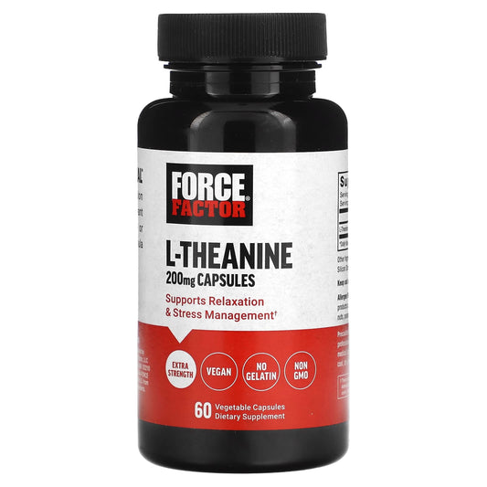 Force Factor-L-Theanine-Extra Strength -200 mg -60 Vegetarian Capsules