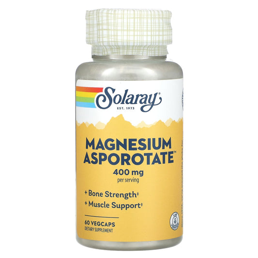 Solaray-Magnesium Asporotate-400 mg-60 VegCaps (200 mg per Capsule)