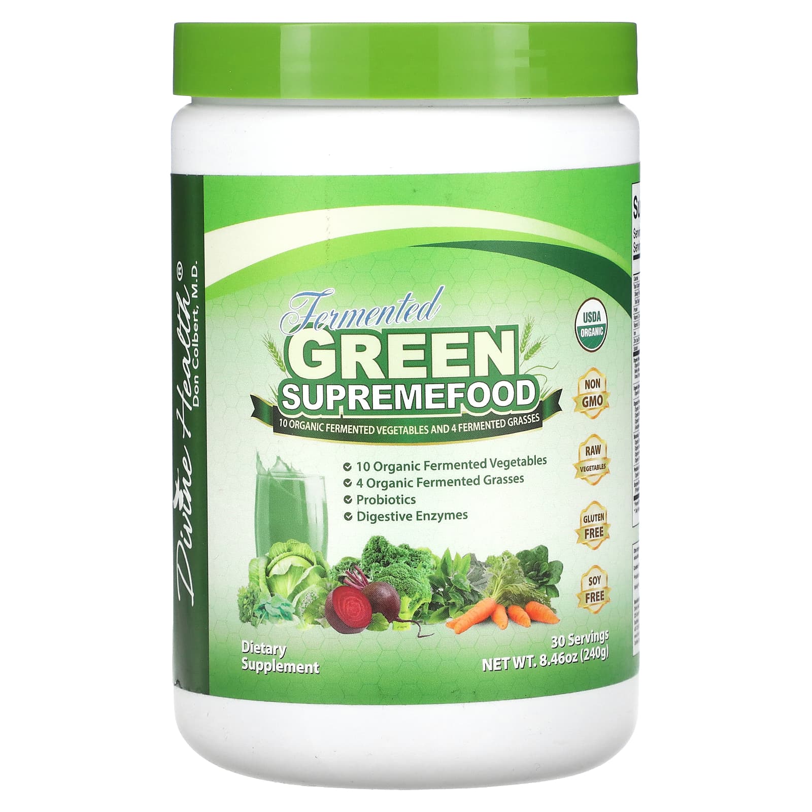 Divine Health-Fermented Green Supremefood-8.46 oz (240 g)